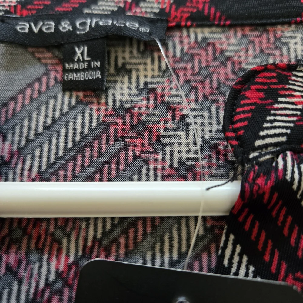 Ava & Grace Red Plaid Button-Up Blouse - Picture 2 of 7